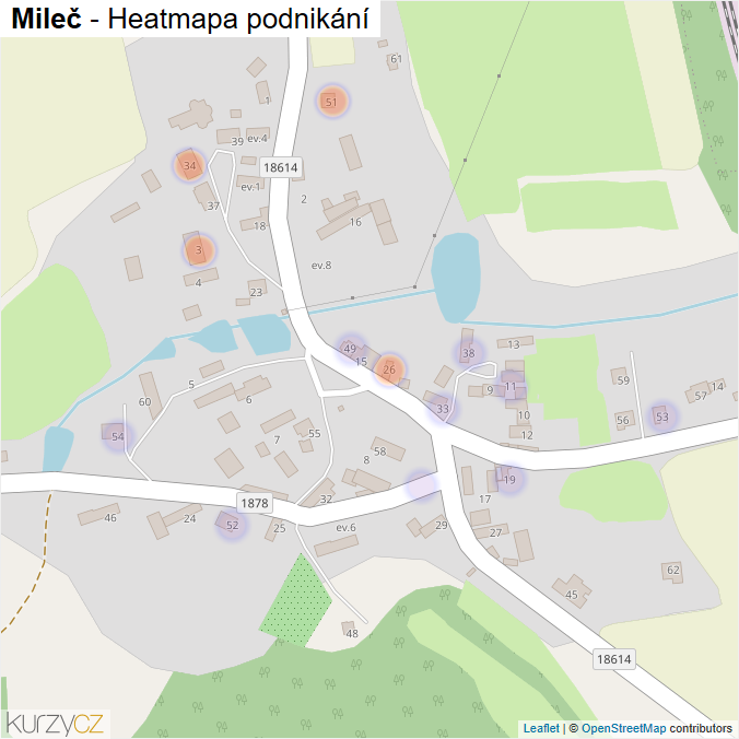 Mapa Mileč - Firmy v části obce.