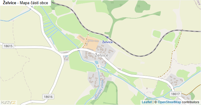Želvice - mapa části obce