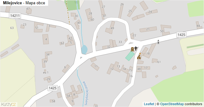 Milejovice - mapa obce