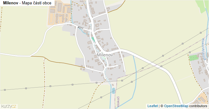 Milenov - mapa části obce
