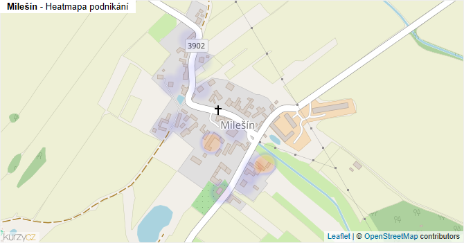 Milešín - mapa podnikání