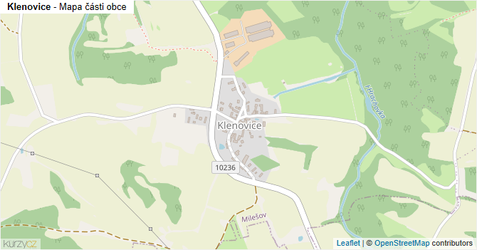 Klenovice - mapa části obce
