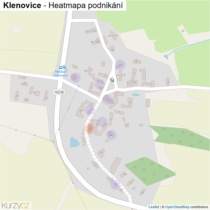 Mapa Klenovice - Firmy v části obce.