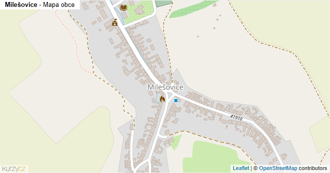 Milešovice - mapa obce