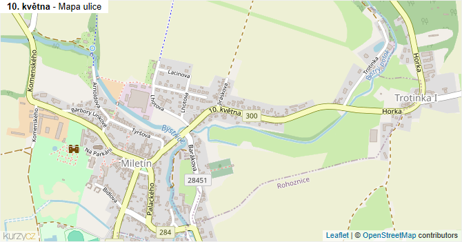 10. května - mapa ulice
