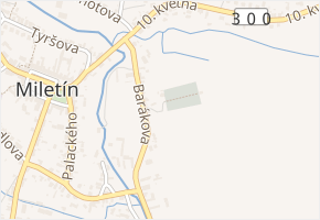 Barákova v obci Miletín - mapa ulice