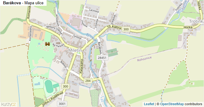 Barákova - mapa ulice