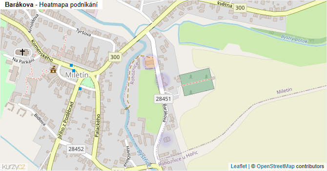 Barákova - mapa podnikání