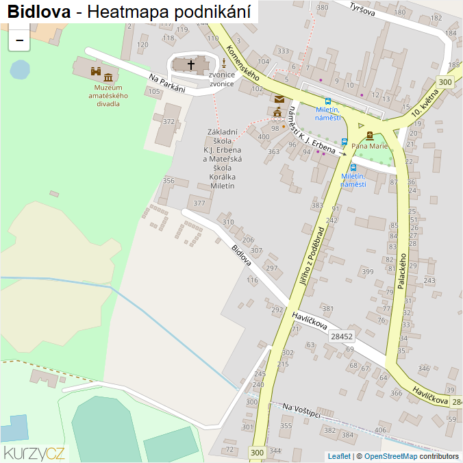 Mapa Bidlova - Firmy v ulici.