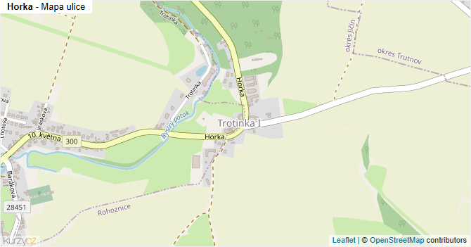 Horka - mapa ulice