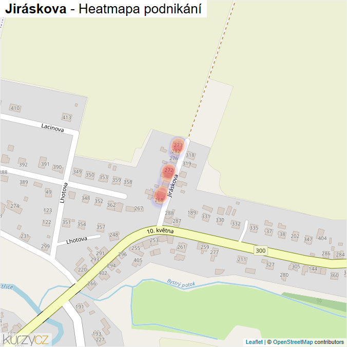 Mapa Jiráskova - Firmy v ulici.