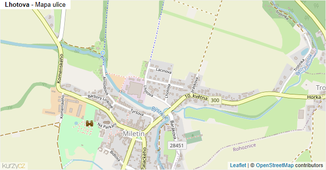 Lhotova - mapa ulice