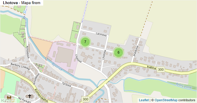 Lhotova - mapa firem