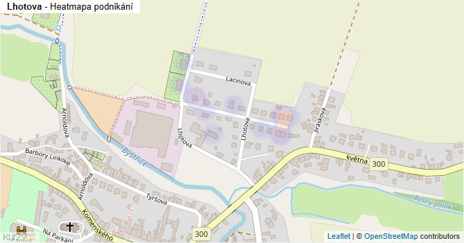 Lhotova - mapa podnikání
