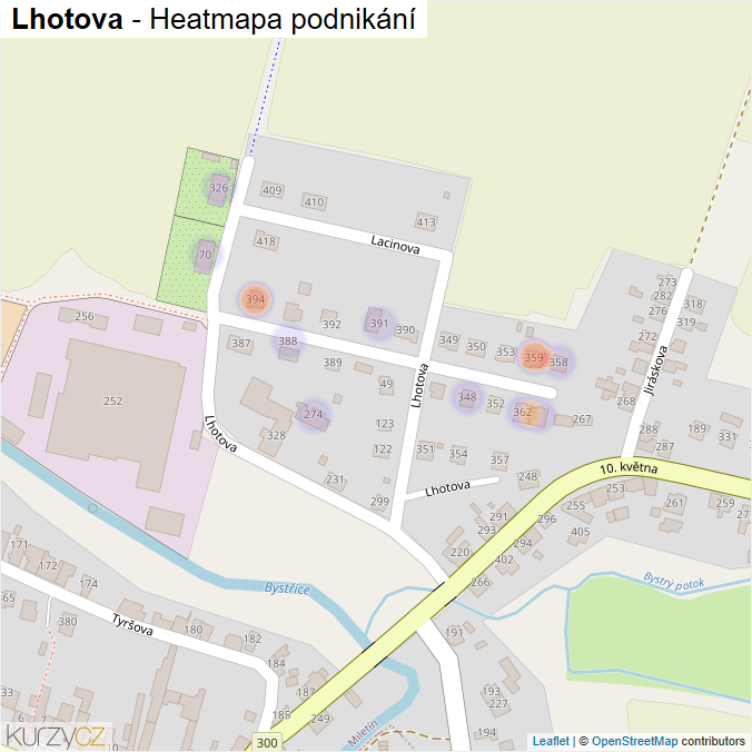 Mapa Lhotova - Firmy v ulici.