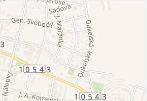 1. máje v obci Milevsko - mapa ulice