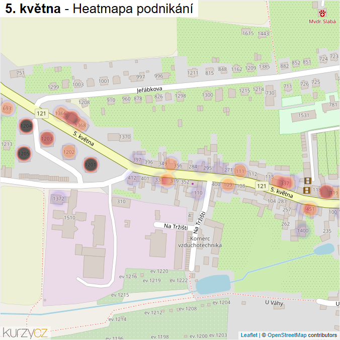 Mapa 5. května - Firmy v ulici.