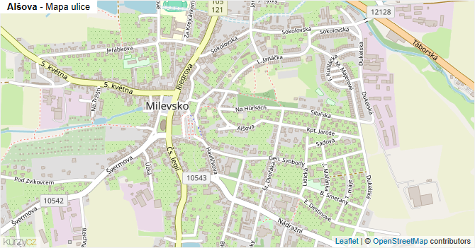 Alšova - mapa ulice