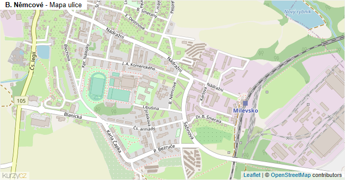 B. Němcové - mapa ulice