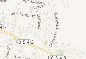 B. Smetany v obci Milevsko - mapa ulice
