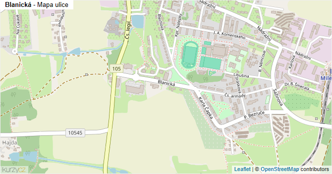 Blanická - mapa ulice