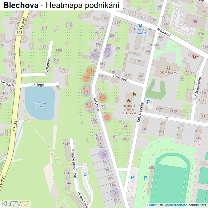 Mapa Blechova - Firmy v ulici.