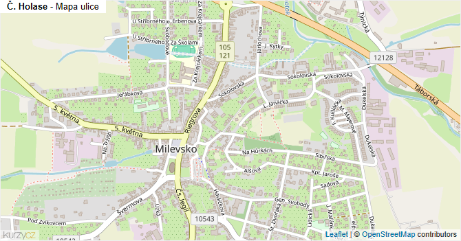 Č. Holase - mapa ulice