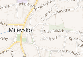 Čechova v obci Milevsko - mapa ulice