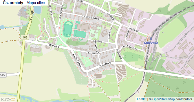 Čs. armády - mapa ulice