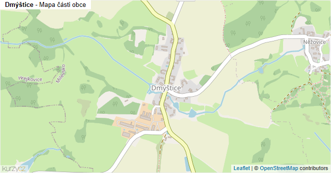 Dmýštice - mapa části obce