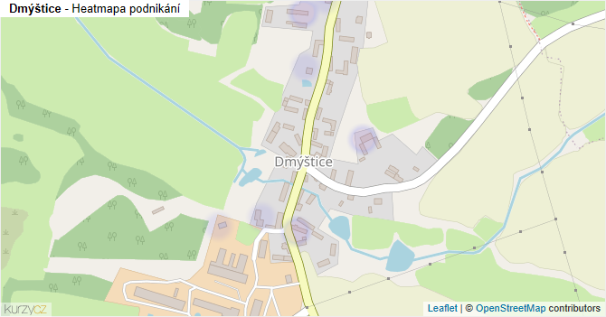 Dmýštice - mapa podnikání