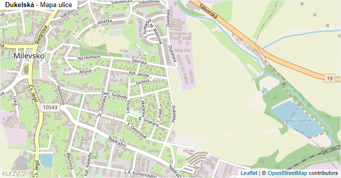 Dukelská - mapa ulice