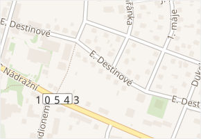 E. Destinové v obci Milevsko - mapa ulice