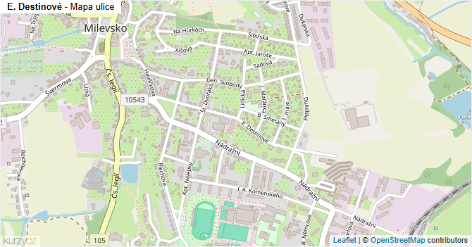 E. Destinové - mapa ulice