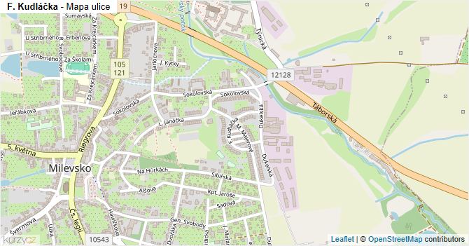 F. Kudláčka - mapa ulice