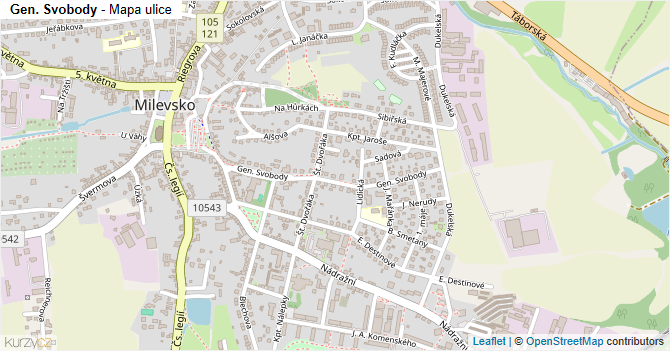 Gen. Svobody - mapa ulice