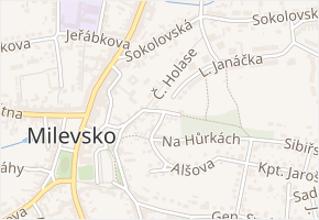 Hůrecká cesta v obci Milevsko - mapa ulice