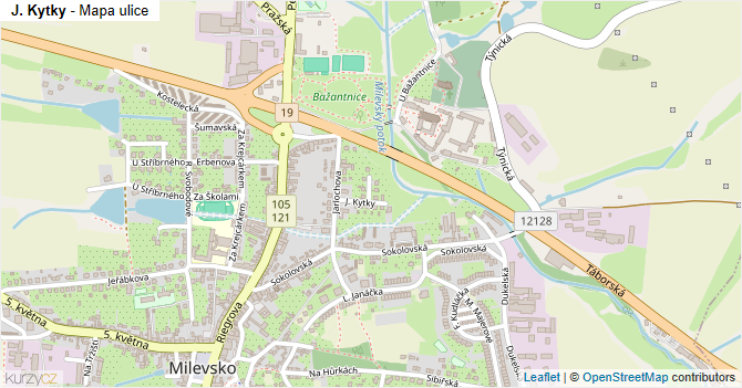 J. Kytky - mapa ulice