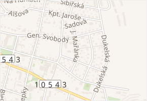 J. Mařánka v obci Milevsko - mapa ulice