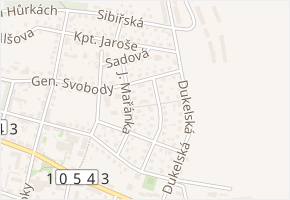 J. Nerudy v obci Milevsko - mapa ulice