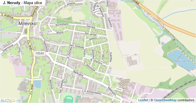 J. Nerudy - mapa ulice