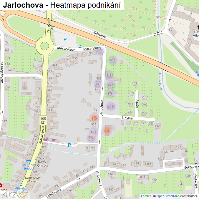 Mapa Jarlochova - Firmy v ulici.