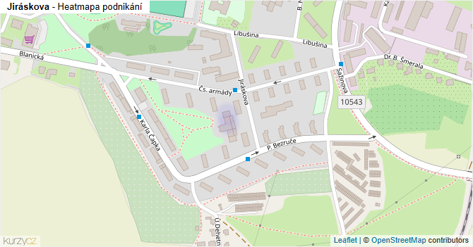 Jiráskova - mapa podnikání