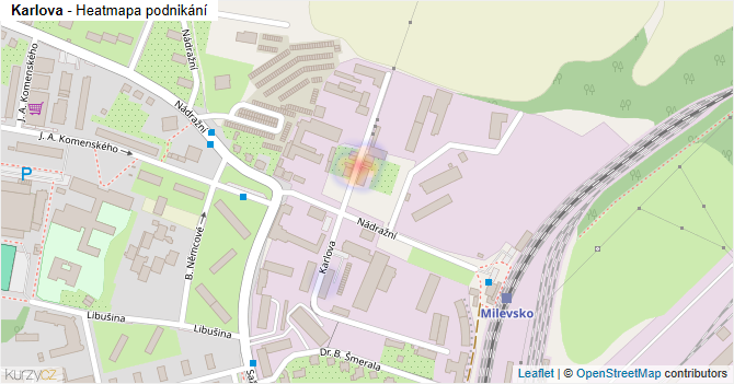 Karlova - mapa podnikání