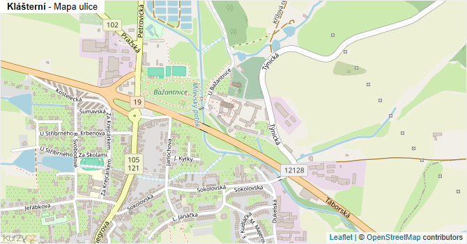 Klášterní - mapa ulice