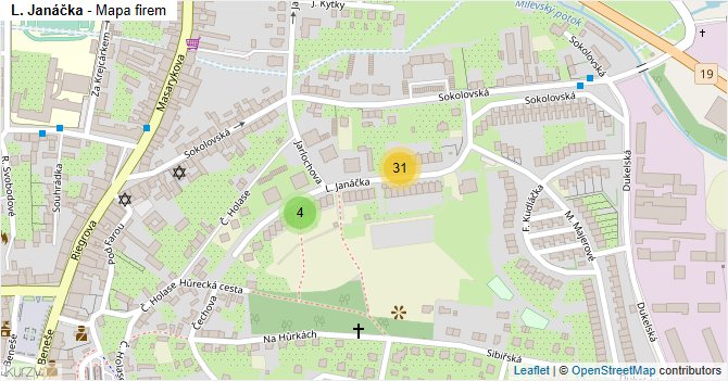 L. Janáčka - mapa firem