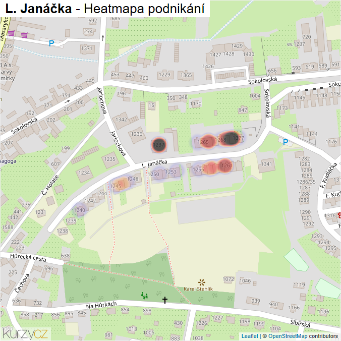 Mapa L. Janáčka - Firmy v ulici.