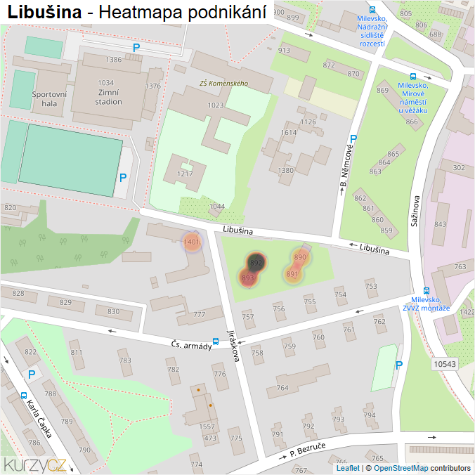 Mapa Libušina - Firmy v ulici.