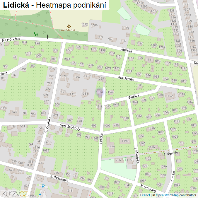 Mapa Lidická - Firmy v ulici.