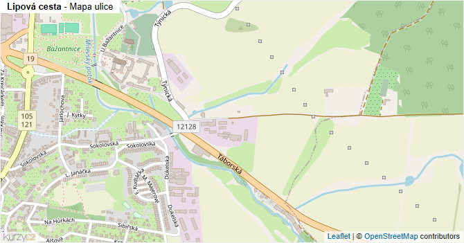 Lipová cesta - mapa ulice